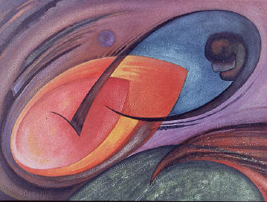 Seed Flight. 1947 by Dane Rudhyar. Image copyright © 2001 by Leyla Rudhyar Hill. All Rights Reserved.